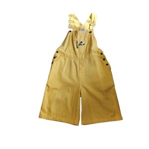 Mandal Bay Yellow Overall Shorts Womens Embroidered Pelican sz L